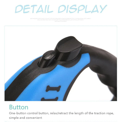 16.5FT Automatic Retractable Dog Leash with Pet Collar - Hands-Free Walking Solution, Complimentary Shipping within the US