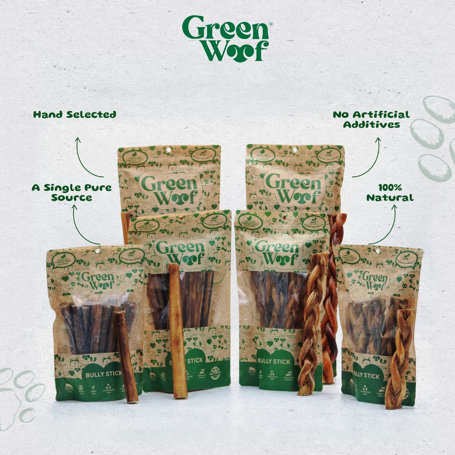 Straight Bully Sticks Natural Dog Chews