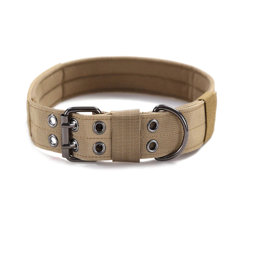 Heavy-Duty 2-Inch Nylon Tactical Dog Collar for Large Breeds with Metal Buckle