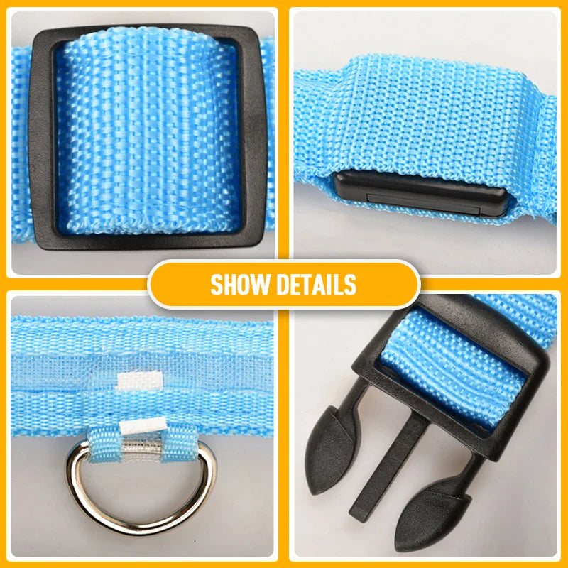 Adjustable Waterproof LED Dog Collar with Flashing Light for Improved Pet Safety