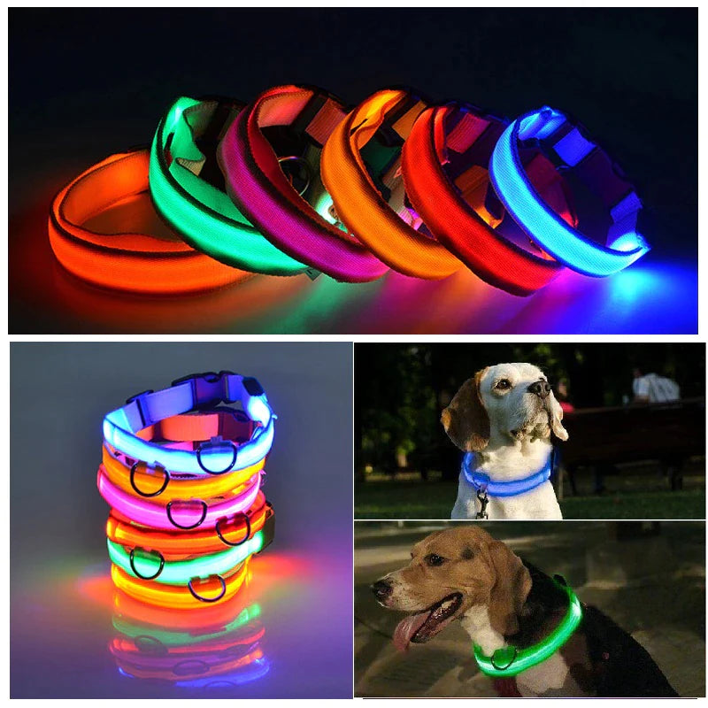 Adjustable Waterproof LED Dog Collar with Flashing Light for Improved Pet Safety