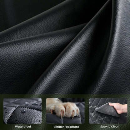Pecute Waterproof Pet Car Seat Cover with Mesh Window and Storage Pocket, Non-Slip Hammock Design for Cars and Trucks, Easy to Install and Washable