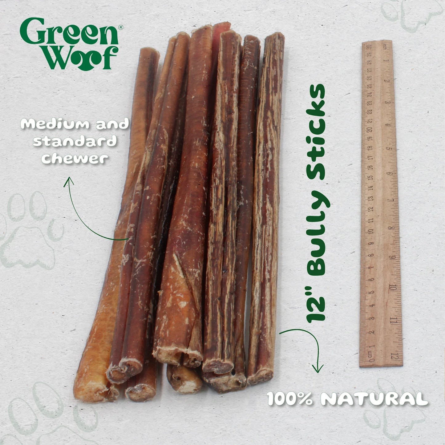 Straight Bully Sticks Natural Dog Chews