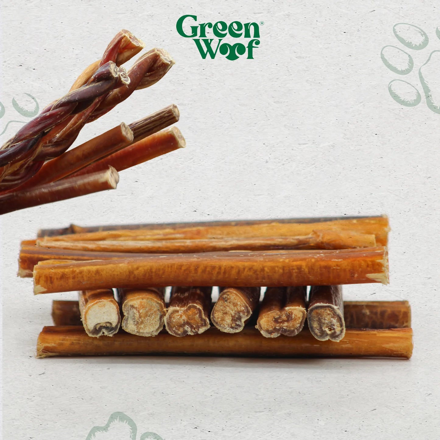 Braided Beef Bully Sticks Natural Dog Chew