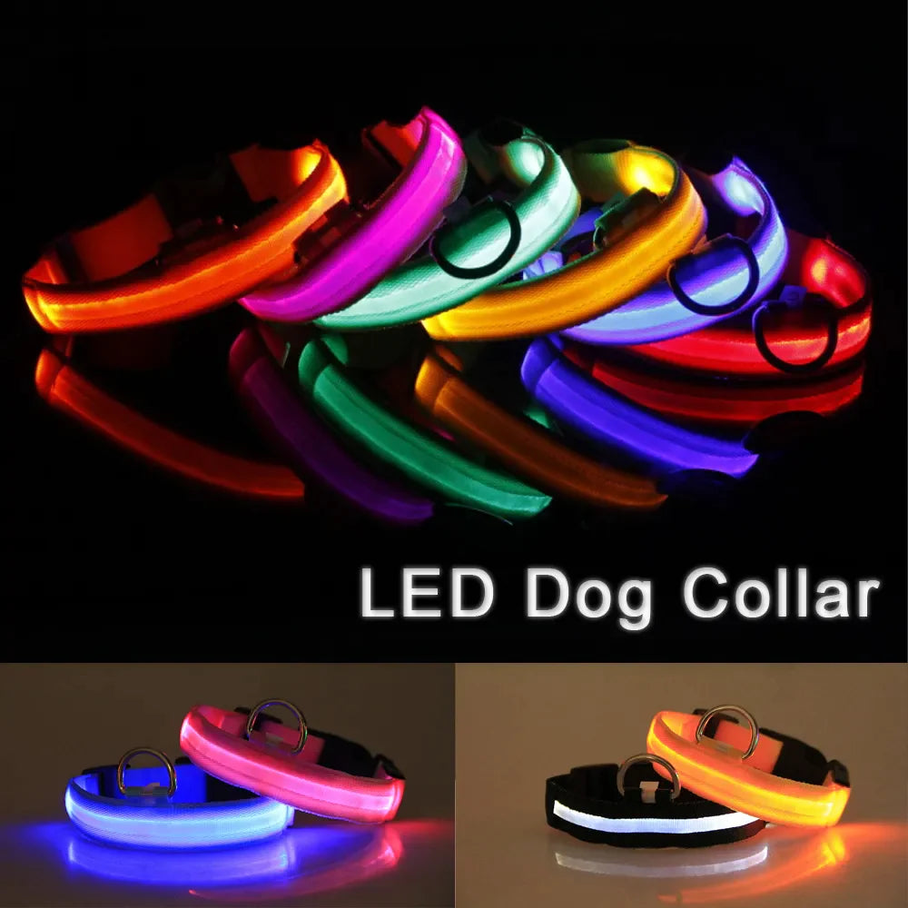 Adjustable Waterproof LED Dog Collar with Flashing Light for Improved Pet Safety