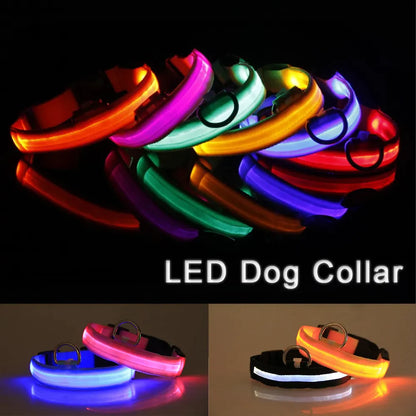 Adjustable Waterproof LED Dog Collar with Flashing Light for Improved Pet Safety