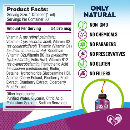 Premium Multivitamin Liquid Supplement for Cats and Dogs with Glucosamine and Cranberry Extract