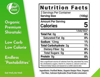 Organic Konjac Shirataki Noodles Zero Carb Keto Pasta USDA Organic Healthy Noodles Low Carb Pasta 100% Plant Based Ready to Eat 6 Pack (12 Servings)