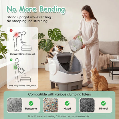 Warcat Next-Gen Automatic Open-Top Cat Litter Box Simplified Self-Cleaning Litter Box with Reliable Safety Sensors App-Free Design for Easy Use #Aprilstockup#Tiktokshopstockup#Tiktokshopmothersday#Summervibes#Petlovers