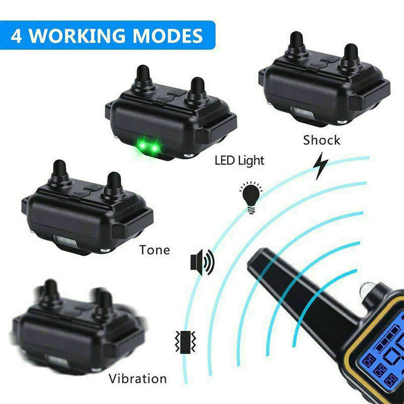 3000 FT Waterproof Rechargeable Remote Dog Training Collar with Shock Function