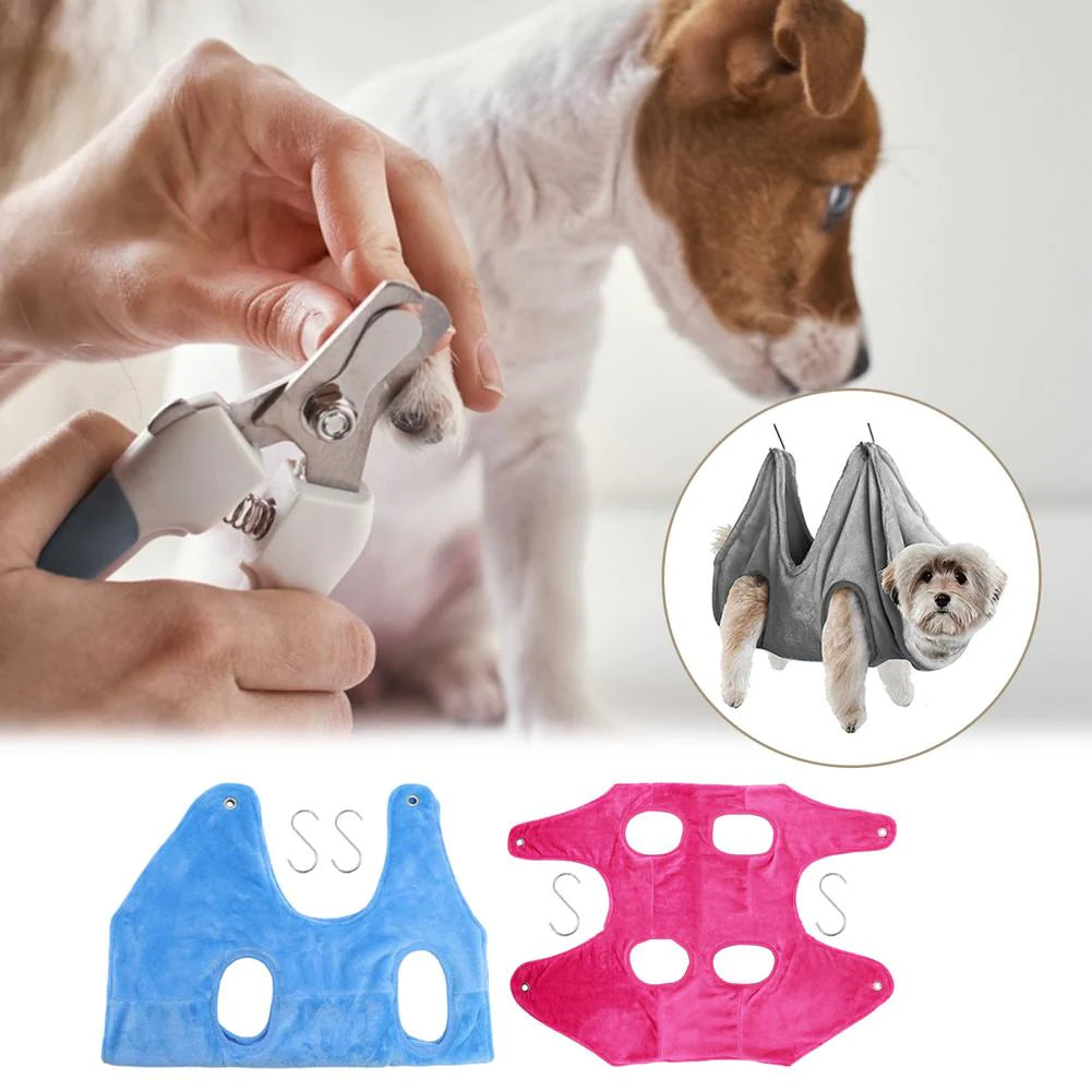 Portable Pet Grooming Hammock Harness for Dogs and Cats - Breathable Grooming Support