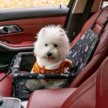 Pet Car Seat - Foldable Safety Booster for Cats and Dogs | Breathable, Easy-to-Clean Design with Spacious Interior | Compatible with Front and Back Seats, Effortless Assembly