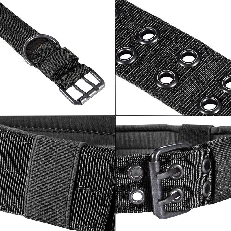Heavy-Duty 2-Inch Nylon Tactical Dog Collar for Large Breeds with Metal Buckle