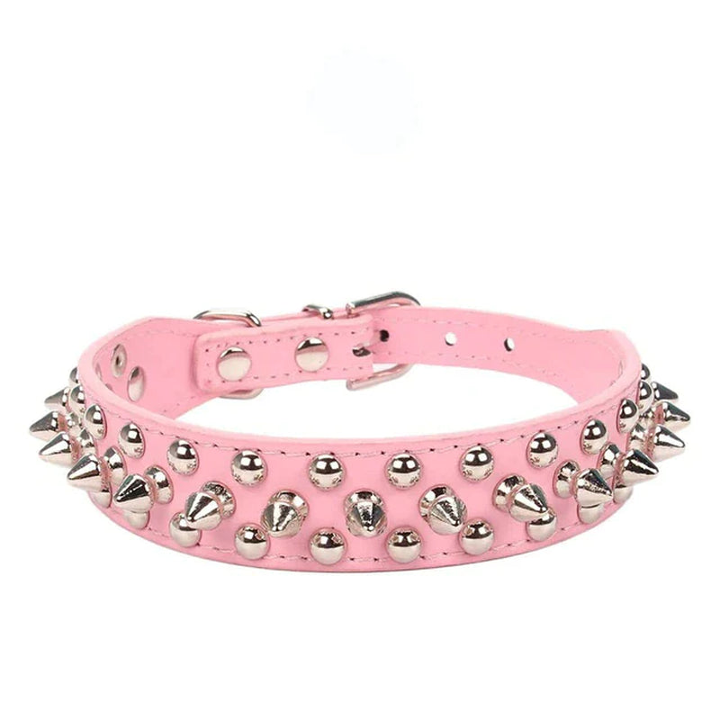 Premium Adjustable Spiked Studded Leather Dog Collar for Small and Large Breeds, Suitable for Pit Bulls and Cats