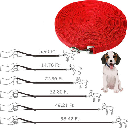 Premium Long Dog Training Leash for Obedience and Recall - Multiple Length Options (6/15/23/33/50/100 FT)