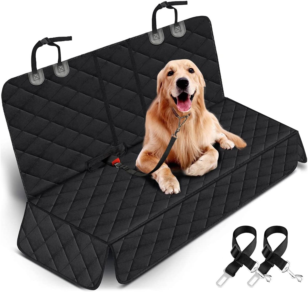Ultimate Waterproof Dog Car Seat Cover - Durable Back Seat Protector for Pets & Kids - Fits Most Cars, SUVs & Trucks (53" Width) - Black