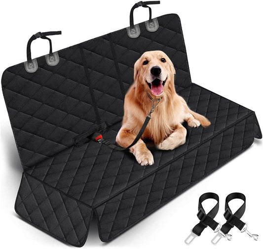 Ultimate Waterproof Dog Car Seat Cover - Durable Back Seat Protector for Pets & Kids - Fits Most Cars, SUVs & Trucks (53" Width) - Black