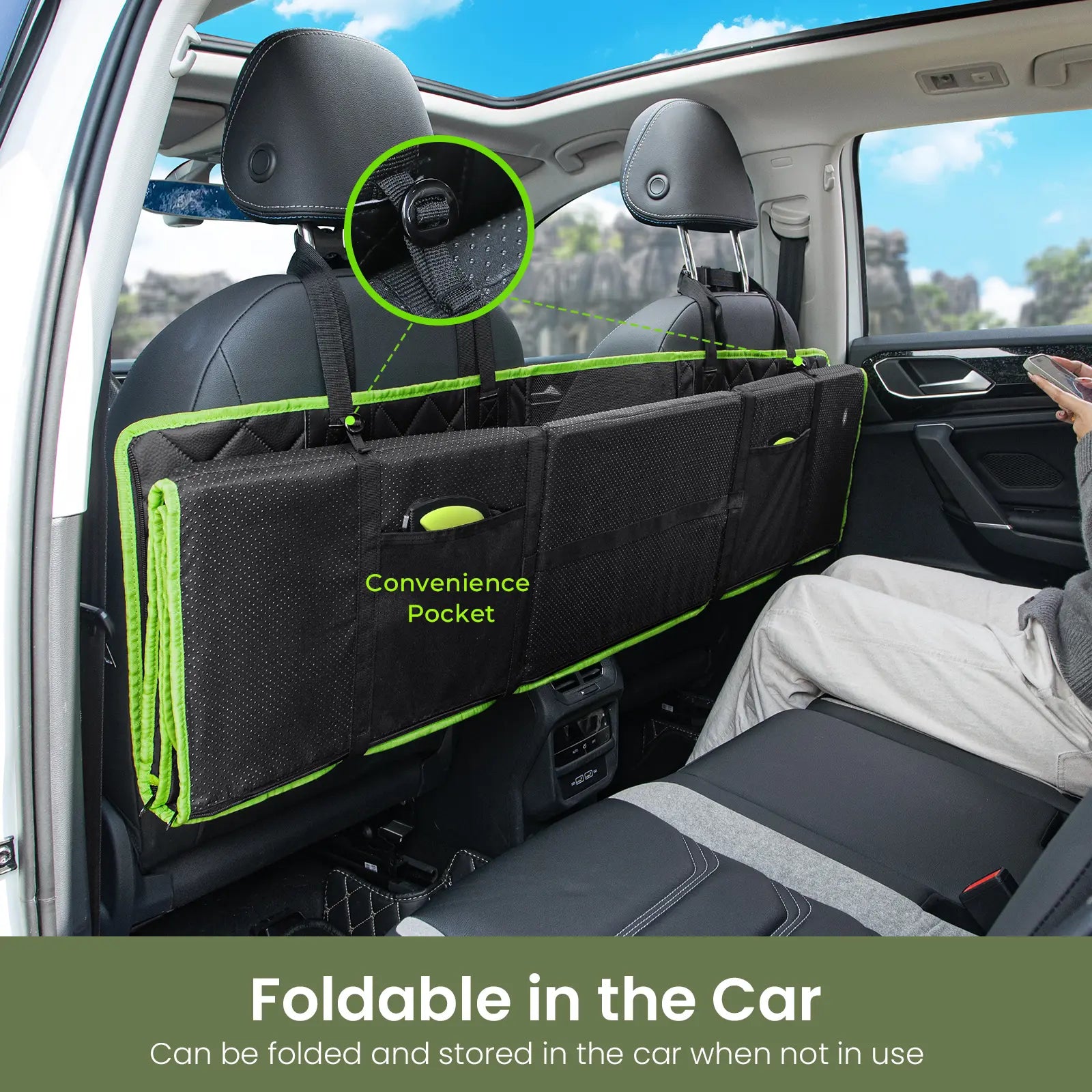 Pecute Waterproof Pet Car Seat Cover with Mesh Window and Storage Pocket, Non-Slip Hammock Design for Cars and Trucks, Easy to Install and Washable