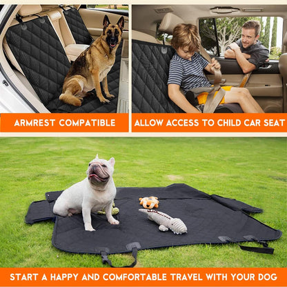 Ultimate Waterproof Dog Car Seat Cover - Durable Back Seat Protector for Pets & Kids - Fits Most Cars, SUVs & Trucks (53" Width) - Black