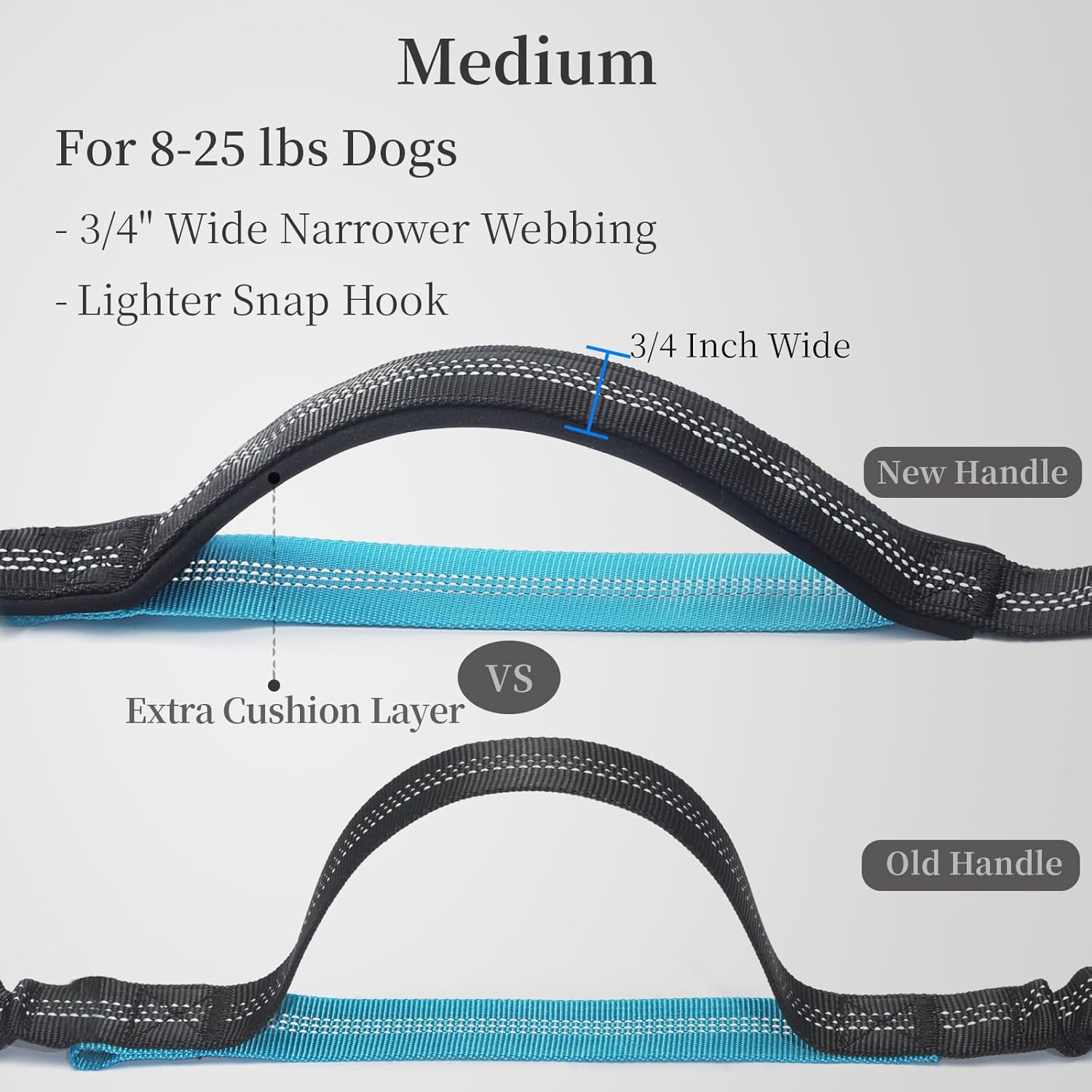 Ultimate Hands-Free Dog Leash with Zipper Pouch - Dual Padded Handles and Shock-Absorbing Bungee for Effortless Walking, Jogging, and Running (Medium, 8-25 Lbs, Black)