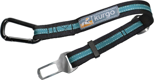 Secure Your Dog's Safety with the Adjustable Direct to Seatbelt Tether in Coastal Blue - Perfect for All Car Rides!