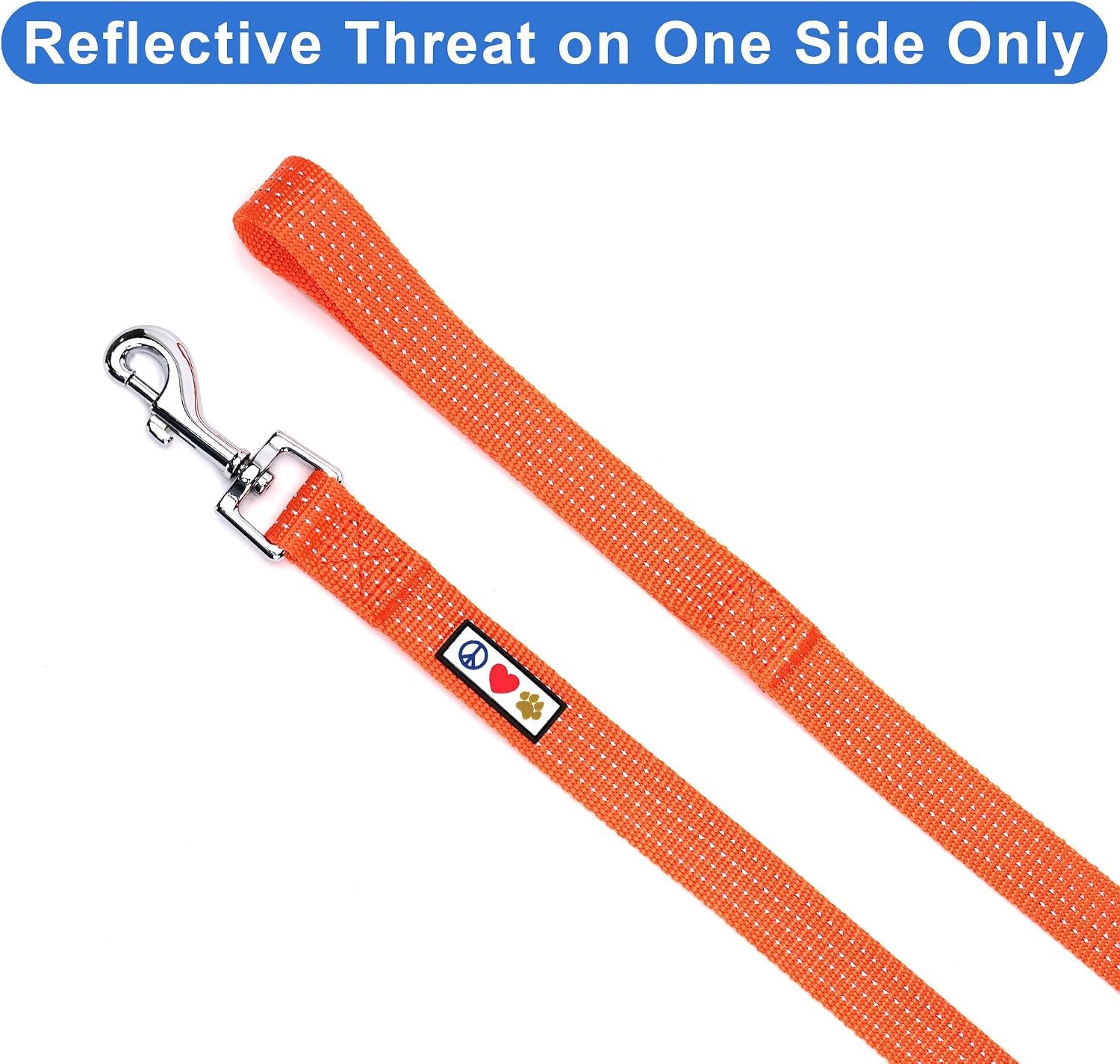 Vibrant Orange Reflective Dog Leash - 6 Ft Durable & Lightweight Lead for Medium to Large Dogs and Puppies