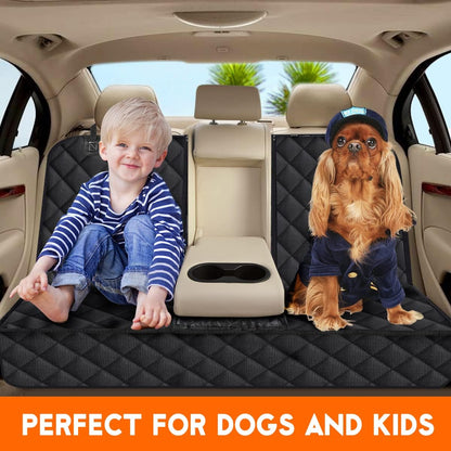 Ultimate Waterproof Dog Car Seat Cover - Durable Back Seat Protector for Pets & Kids - Fits Most Cars, SUVs & Trucks (53" Width) - Black
