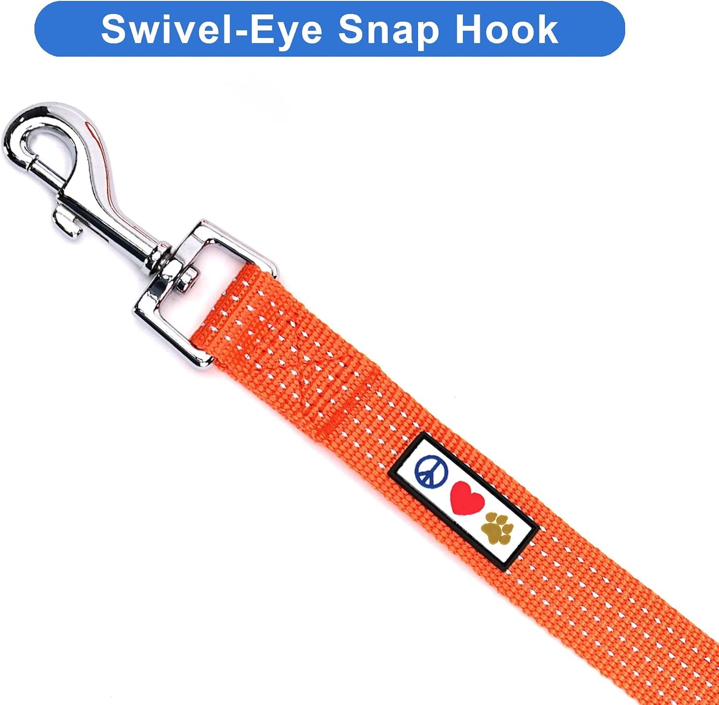 Vibrant Orange Reflective Dog Leash - 6 Ft Durable & Lightweight Lead for Medium to Large Dogs and Puppies
