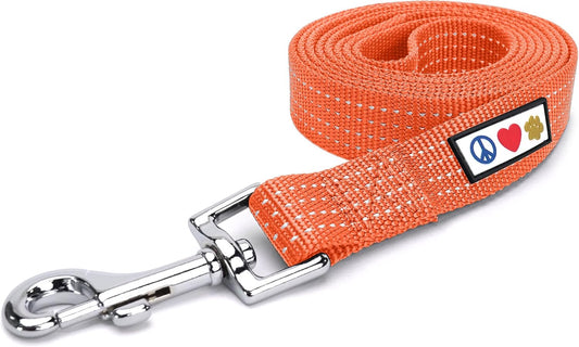 Vibrant Orange Reflective Dog Leash - 6 Ft Durable & Lightweight Lead for Medium to Large Dogs and Puppies