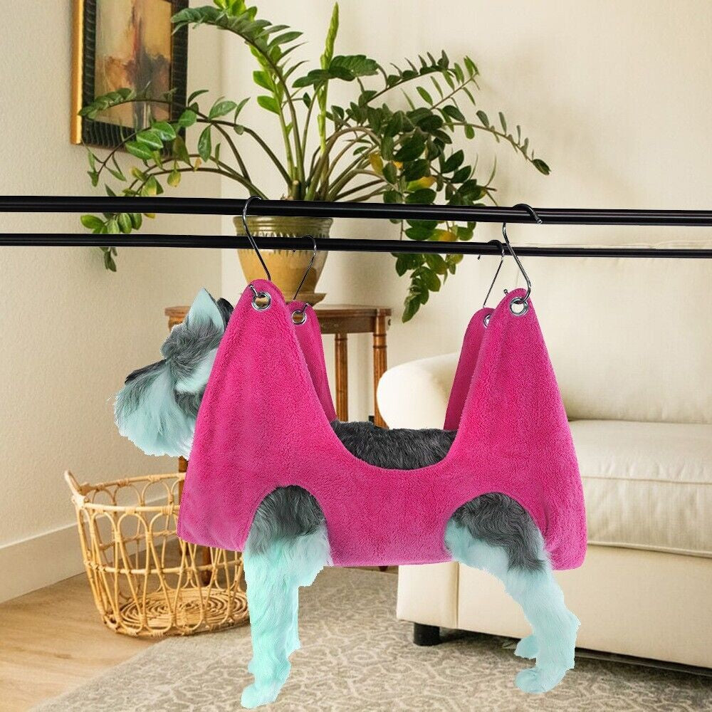 Portable Pet Grooming Hammock Harness for Dogs and Cats - Breathable Grooming Support