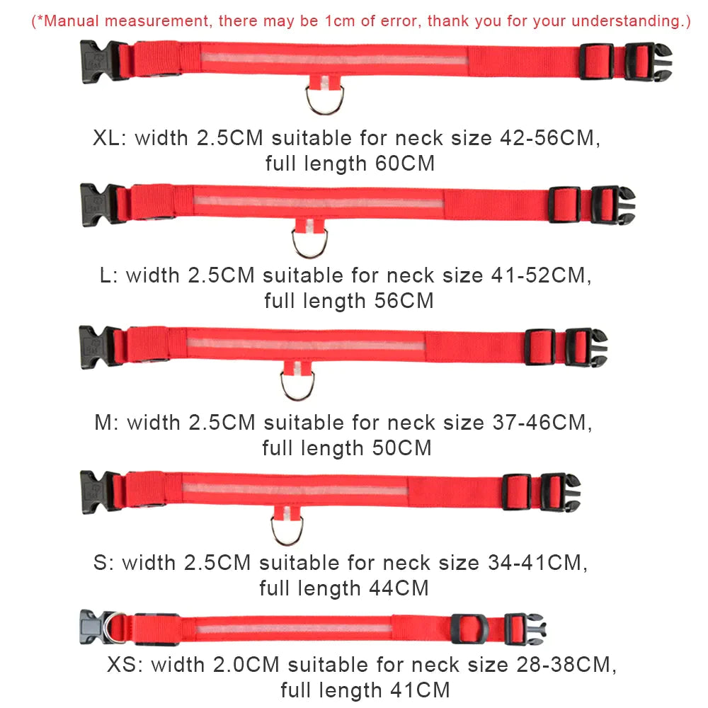 Adjustable Waterproof LED Dog Collar with Flashing Light for Improved Pet Safety