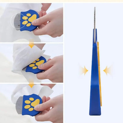 Pet Grooming Comb for Dogs & Cats, Mini Face Brush for Shedding Control, Flea Removal Tool, Essential Pet Care Accessory