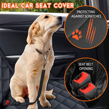 Ultimate Waterproof Dog Car Seat Cover - Durable Back Seat Protector for Pets & Kids - Fits Most Cars, SUVs & Trucks (53" Width) - Black