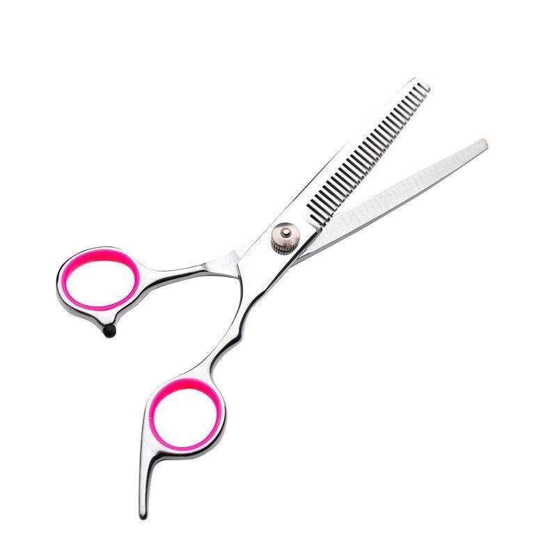 Professional Dog Grooming Scissors Set - Stainless Steel Straight, Curved, and Thinning Shears Kit