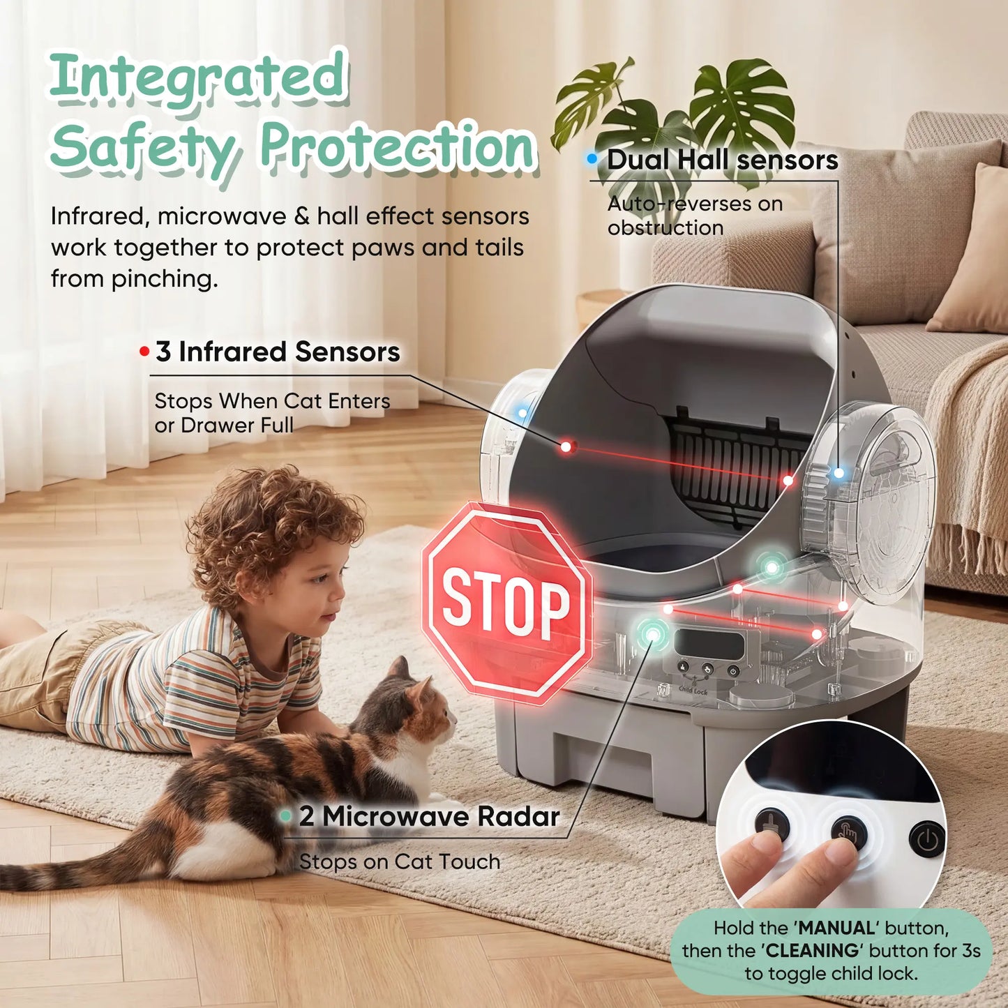 Warcat Next-Gen Automatic Open-Top Cat Litter Box Simplified Self-Cleaning Litter Box with Reliable Safety Sensors App-Free Design for Easy Use #Aprilstockup#Tiktokshopstockup#Tiktokshopmothersday#Summervibes#Petlovers