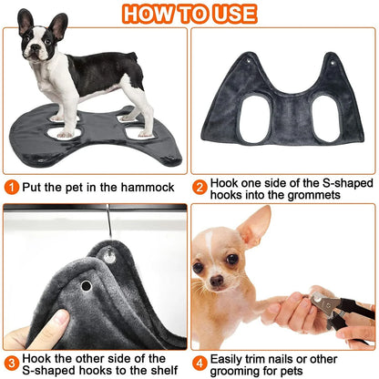 Portable Pet Grooming Hammock Harness for Dogs and Cats - Breathable Grooming Support