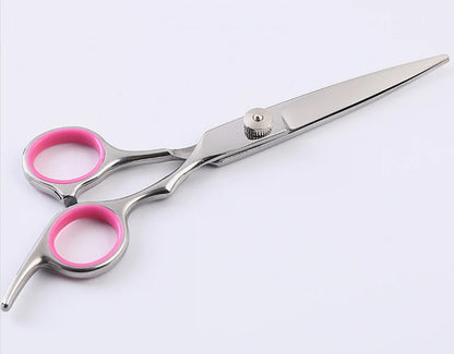 Professional Dog Grooming Scissors Set - Stainless Steel Straight, Curved, and Thinning Shears Kit