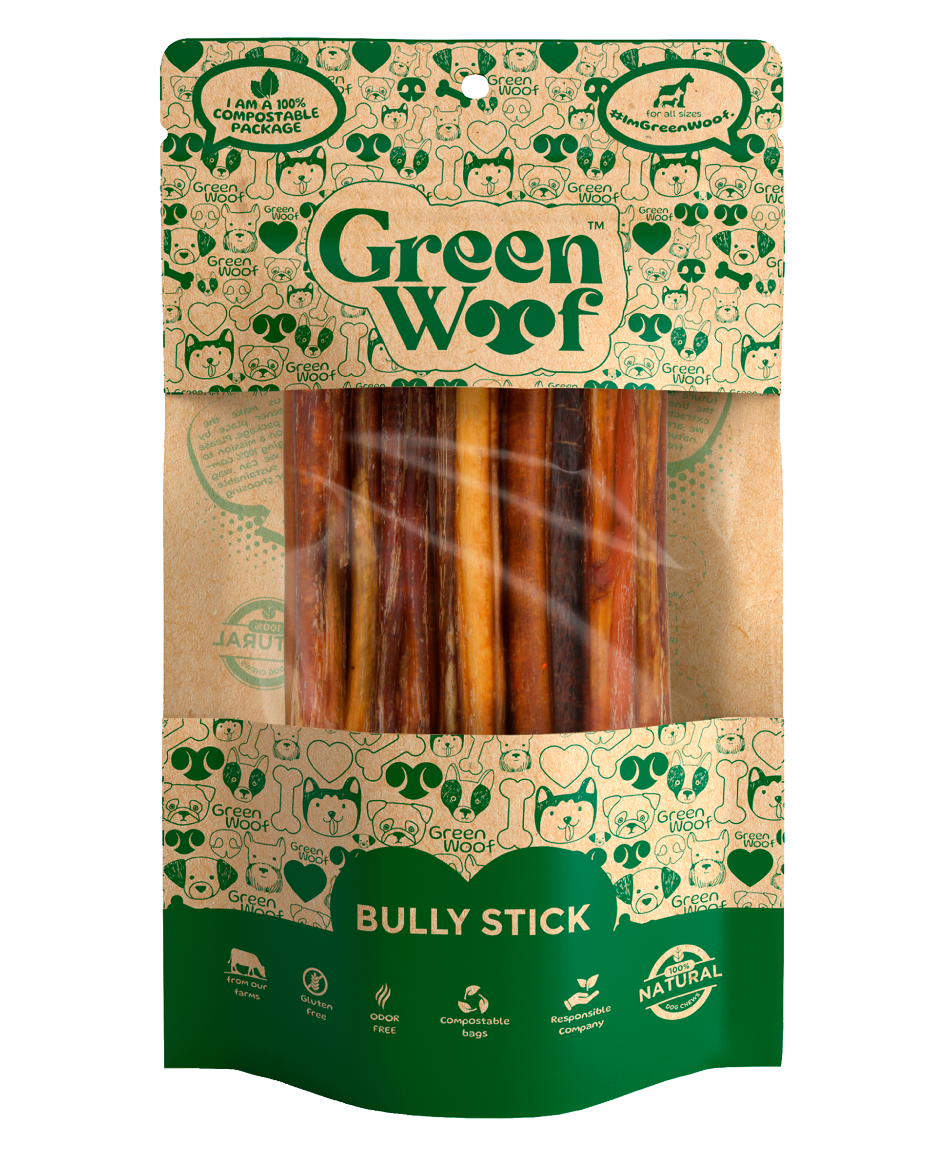 Straight Bully Sticks Natural Dog Chews