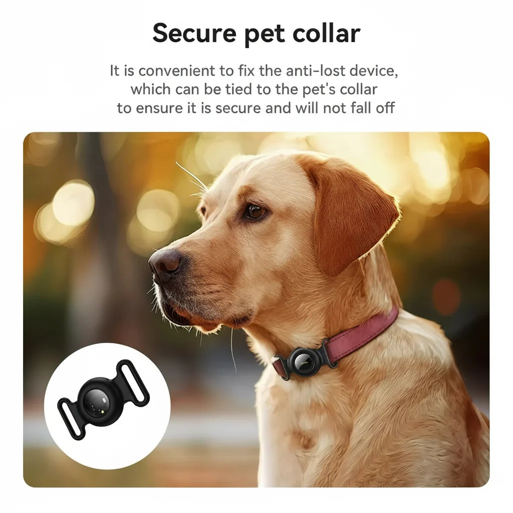 GPS Pet Tracker – No Monthly Fees, Compatible with Apple Find My for Dogs and Cats