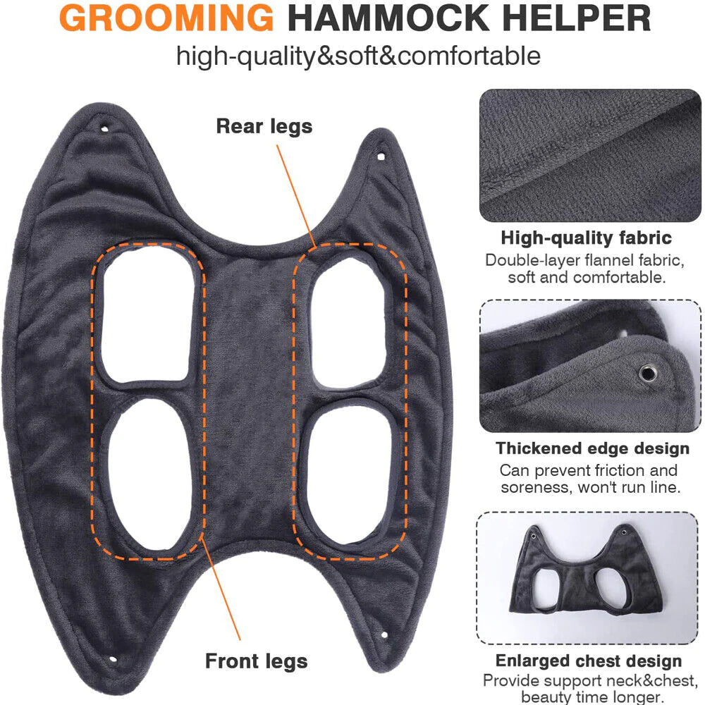 Portable Pet Grooming Hammock Harness for Dogs and Cats - Breathable Grooming Support
