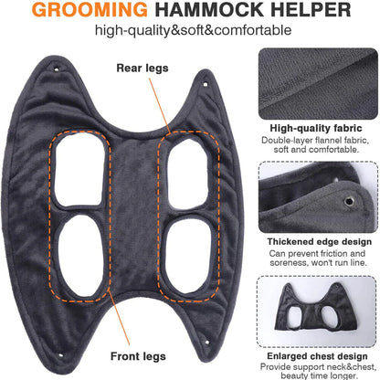 Portable Pet Grooming Hammock Harness for Dogs and Cats - Breathable Grooming Support