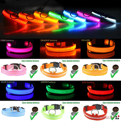 Adjustable Waterproof LED Dog Collar with Flashing Light for Improved Pet Safety