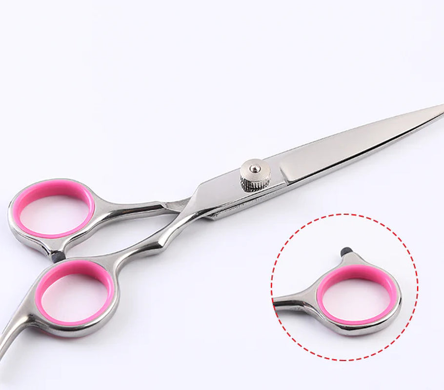 Professional Dog Grooming Scissors Set - Stainless Steel Straight, Curved, and Thinning Shears Kit