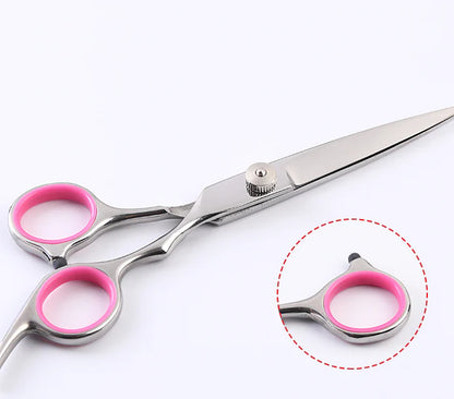 Professional Dog Grooming Scissors Set - Stainless Steel Straight, Curved, and Thinning Shears Kit