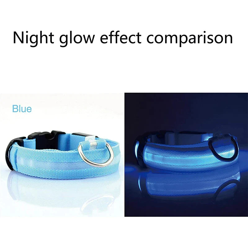 Adjustable Waterproof LED Dog Collar with Flashing Light for Improved Pet Safety