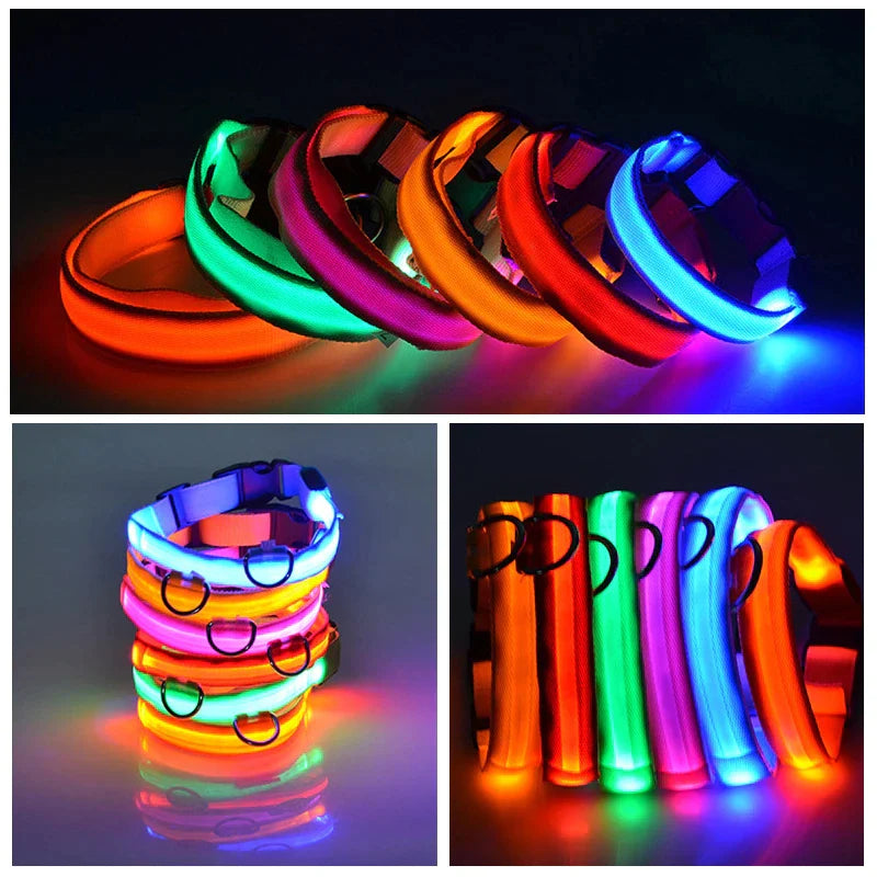 Adjustable Waterproof LED Dog Collar with Flashing Light for Improved Pet Safety