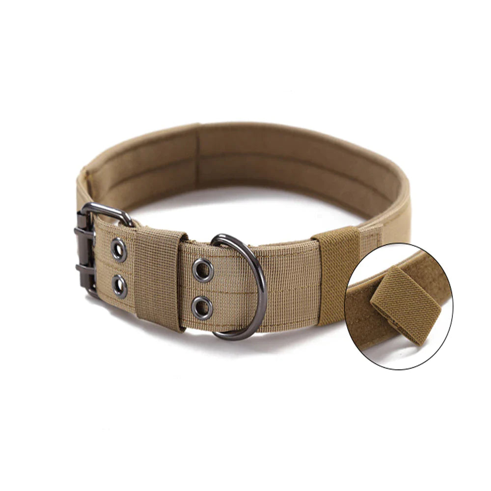 Heavy-Duty 2-Inch Nylon Tactical Dog Collar for Large Breeds with Metal Buckle