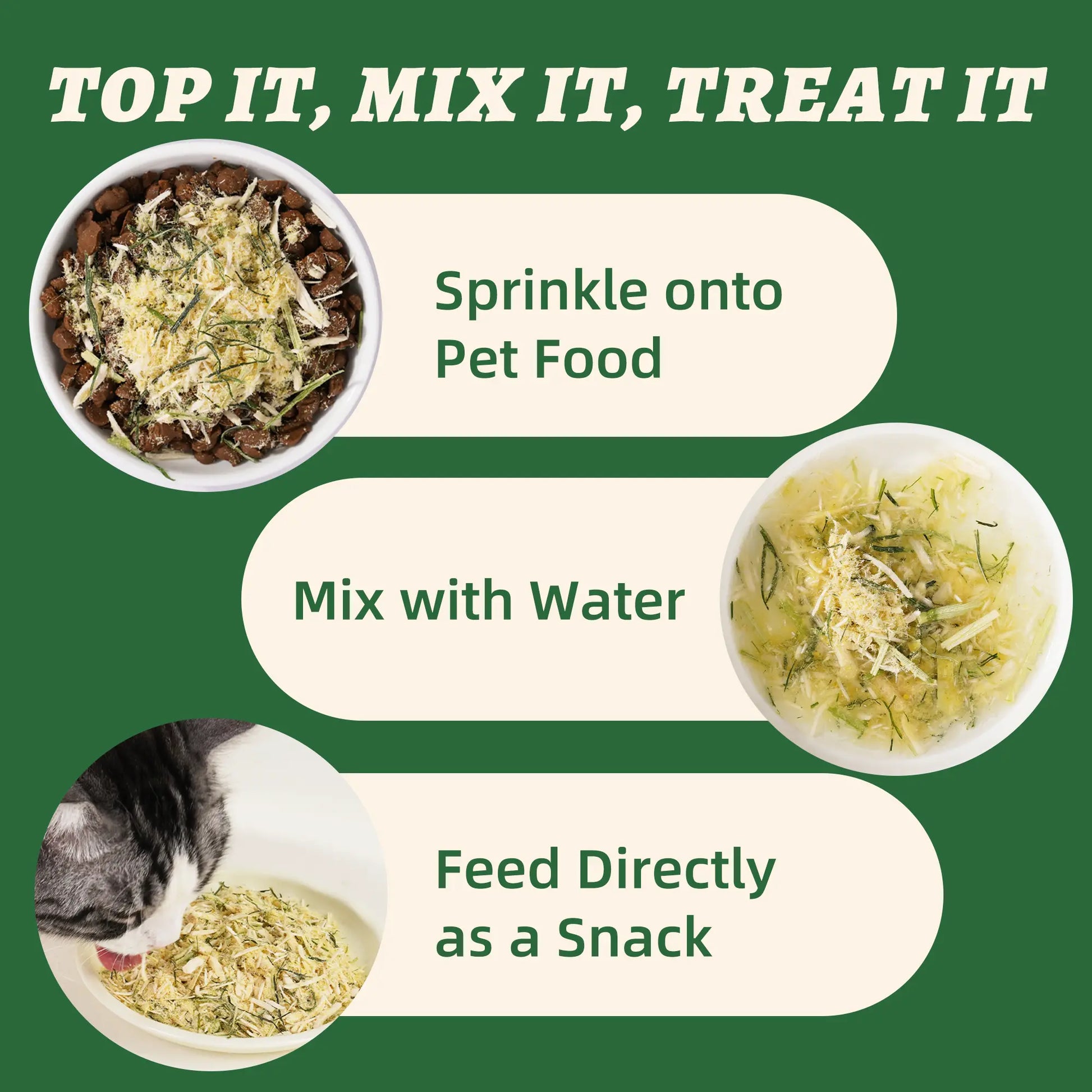 Wellix 7.5Oz Freeze-Dried Chicken Formula Cat Grass Food Topper for Cats and Dogs - Enriched with Egg Yolk and Cat Grass for Hairball Control and Gut Health - Low Calorie and Nutritious