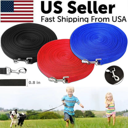 Premium Long Dog Training Leash for Obedience and Recall - Multiple Length Options (6/15/23/33/50/100 FT)