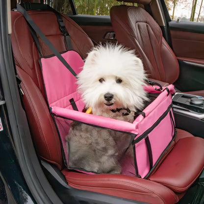 Pet Car Seat - Foldable Safety Booster for Cats and Dogs | Breathable, Easy-to-Clean Design with Spacious Interior | Compatible with Front and Back Seats, Effortless Assembly